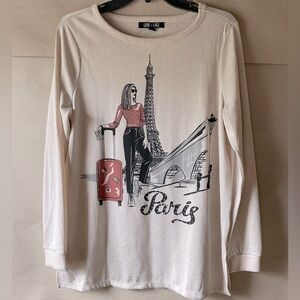 Love + Lace Paris Graphic knit top. Size M.